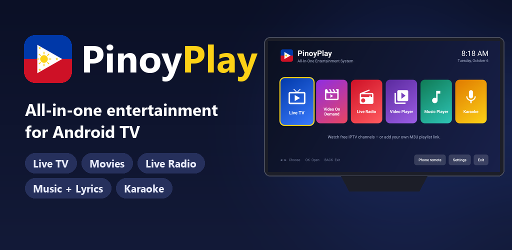 PinoyPlay — all-in-one entertainment for Android TV